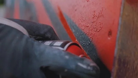 A hand with a spray can Stock Footage 91343852