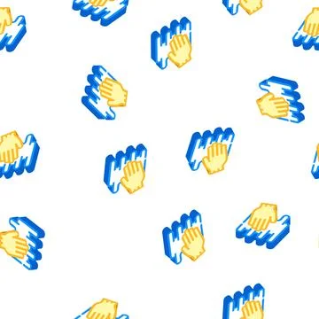 Hand spreading cream isometric icon seamless pattern Stockillustratie