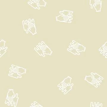 Hand spreading cream line vector seamless pattern 스톡 일러스트