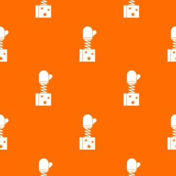 Hand on spring in box pattern seamless Stock Illustration