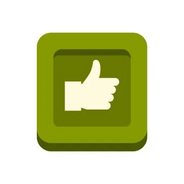 Hand up in square icon, flat style Stock Illustration