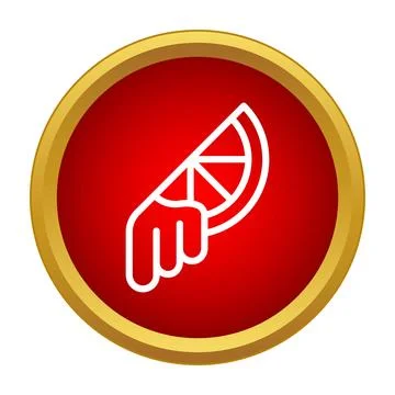 Hand squeezing citrus fruit slice icon concept Stock Illustration