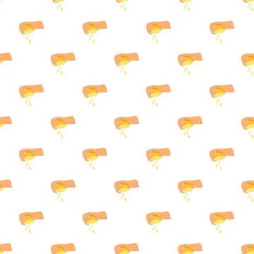 Hand squeezing lemon for fresh juice pattern Stock Illustration