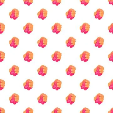 Hand squeezing pink jelly substance seamless pattern Stockillustratie