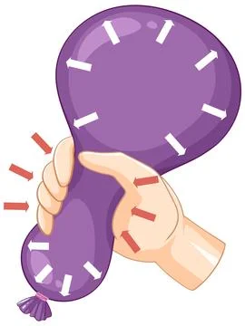 Hand Squeezing Stress Ball with Clock Design Stock Illustration