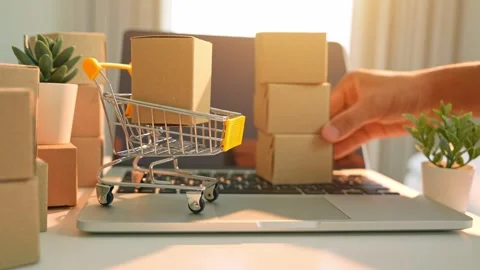 A hand stacking boxes in layers. Stock Footage 316142093