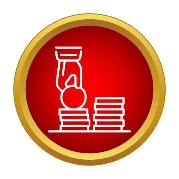 Hand stacking coins icon symbolizing savings and investment Stock Illustration