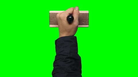 Hand Stamp DECLINED on Chroma Key Green Background Video stock 118477525