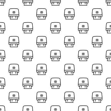 Hand stamp office tool seamless pattern background Stock Illustration