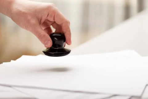 Hand stamp paper document Stock Photos