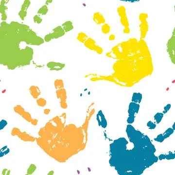 Hand stamp seamless pattern, paint stain background vector illustration Stock Illustration