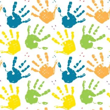 Hand stamp seamless pattern, paint stain background vector illustration Stock Illustration