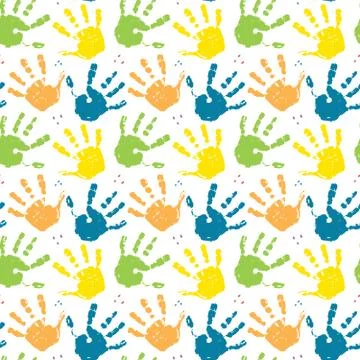 Hand stamp seamless pattern, paint stain background vector illustration Stock Illustration