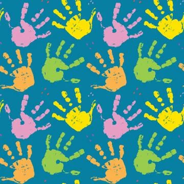 Hand stamp seamless pattern, paint stain background vector illustration Stock Illustration