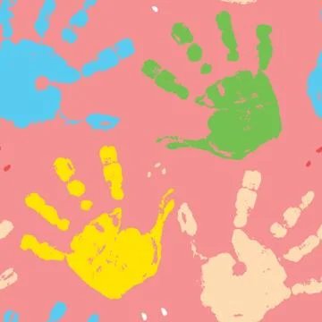 Hand stamp seamless pattern, paint stain background vector illustration Stock Illustration