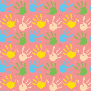 Hand stamp seamless pattern, paint stain background vector illustration 库存插图