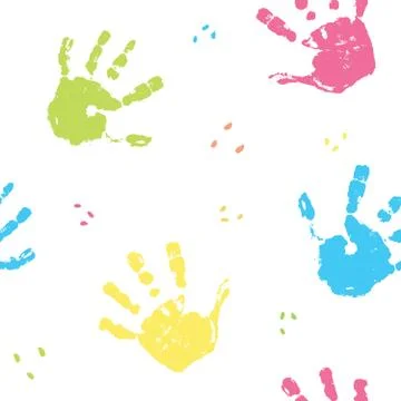 Hand stamp seamless pattern, paint stain background vector illustration Stock Illustration