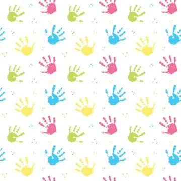 Hand stamp seamless pattern, paint stain background vector illustration Stock Illustration
