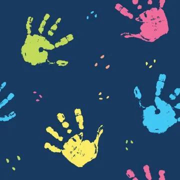 Hand stamp seamless pattern, paint stain background vector illustration Stock Illustration