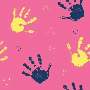 Hand stamp seamless pattern, paint stain background vector illustration Stock Illustration