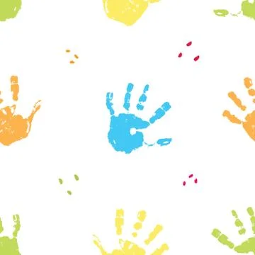 Hand stamp seamless pattern, paint stain background vector illustration Illustrazione stock