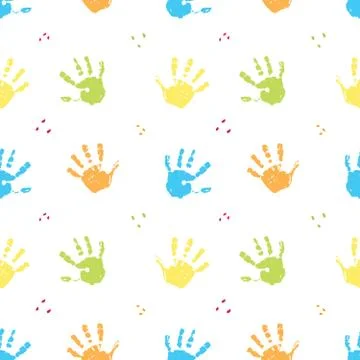 Hand stamp seamless pattern, paint stain background vector illustration Illustrazione stock