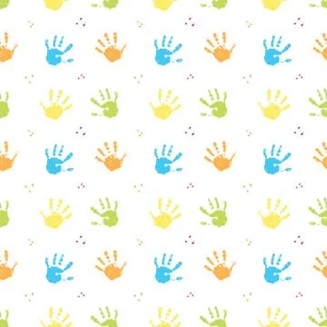 Hand stamp seamless pattern, paint stain background vector illustration Stock Illustration