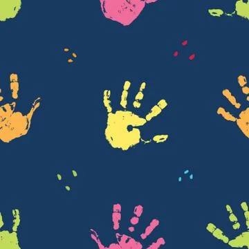 Hand stamp seamless pattern, paint stain background vector illustration Stock Illustration