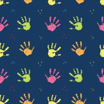 Hand stamp seamless pattern, paint stain background vector illustration Stock Illustration