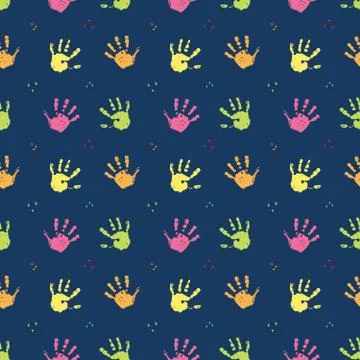 Hand stamp seamless pattern, paint stain background vector illustration 库存插图