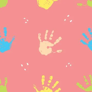 Hand stamp seamless pattern, paint stain background vector illustration Stock Illustration