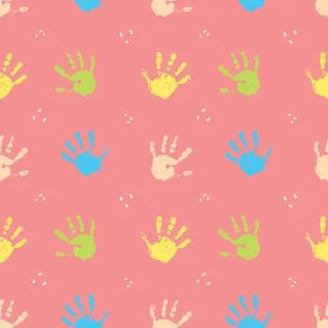 Hand stamp seamless pattern, paint stain background vector illustration Stock Illustration