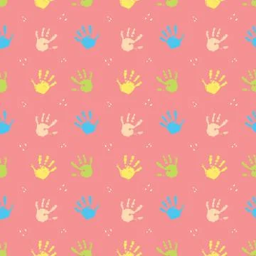 Hand stamp seamless pattern, paint stain background vector illustration Stockillustratie