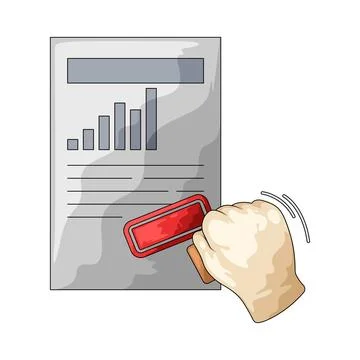 Hand stamping document illustration 스톡 일러스트