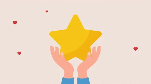 Hand with star animation. Stock Footage 169621757