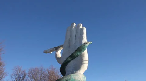 Hand statue Video stock 24710607