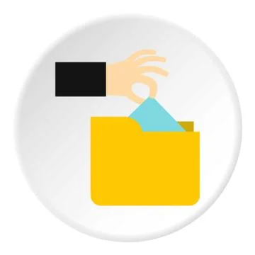 Hand stealing e-mail icon, flat style Stock Illustration