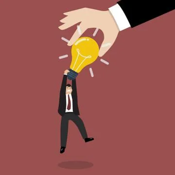 Hand stealing idea light bulb from businessman Stock Illustration