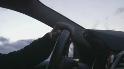 Hand on steering wheel Stock Footage 66003067