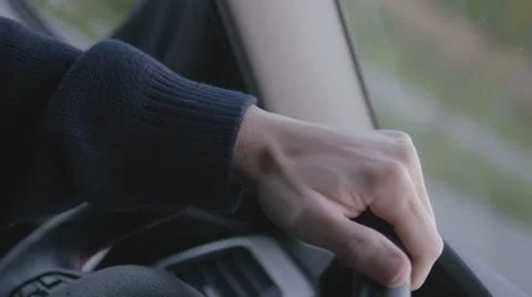 Hand on steering wheel Stock Footage 66003079