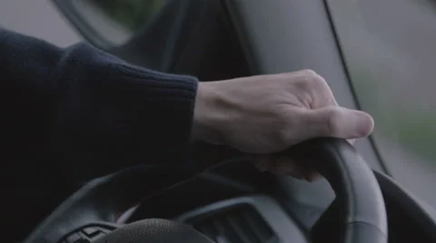Hand on steering wheel Stock Footage 66003082
