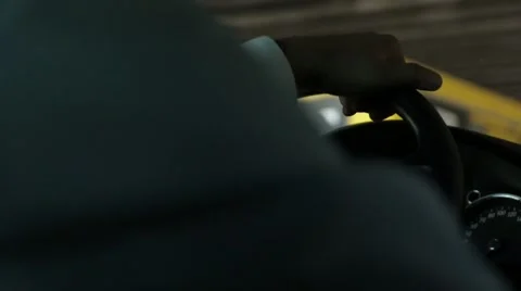 The Hand on the Steering Wheel Stock Footage 68350257