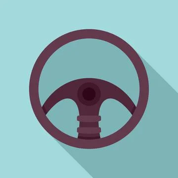 Hand steering wheel icon, flat style Stock Illustration