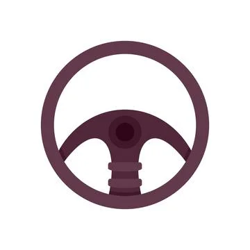 Hand steering wheel icon flat isolated Stock Illustration
