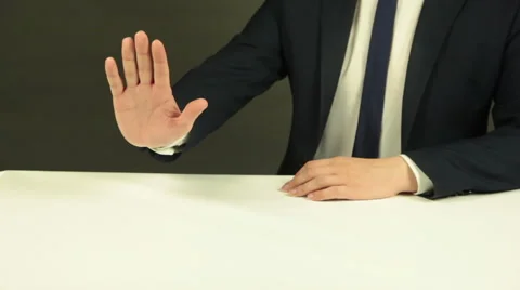 Hand Stop Gesture Stock Footage 62344534