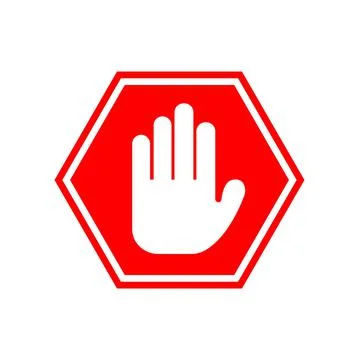 Hand Stop Icon Vector Sign &amp; Symbol. - Vector Stock Illustration