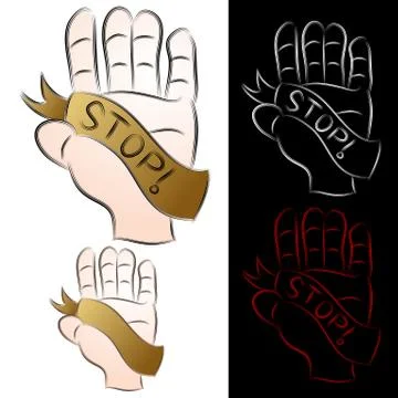 Hand stop sign Stock Illustration