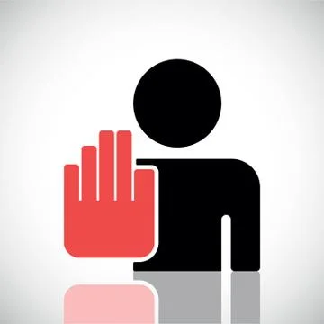 Hand stop sign. Stock Illustration
