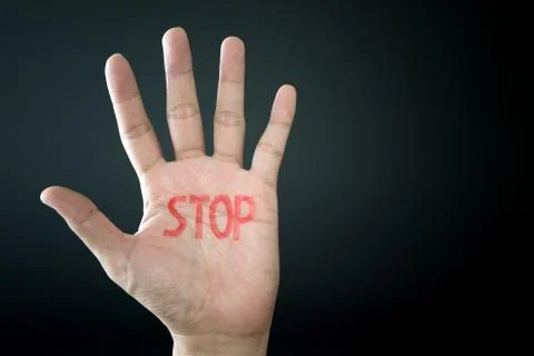 Hand with stop sign Stock Photos