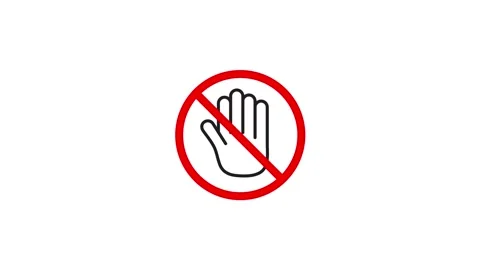 A hand stop sign with the word STOP animation isolated on white background Vidéo 334803243